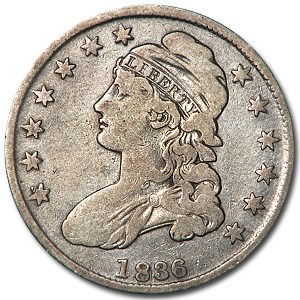 1836 Bust Half Dollar Fine Details (Cleaned, Lettered Edge) 1836 Bust Half Dollar Fine Details (Cleaned, Lettered Edge)