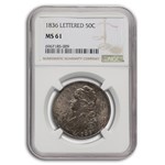 1836 Bust Half Dollar MS-61 NGC (Lettered Edge)