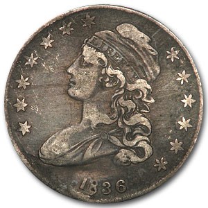 1836 Bust Half Dollar VF (Details, Lettered Edge) 1836 Bust Half Dollar VF (Details, Lettered Edge)