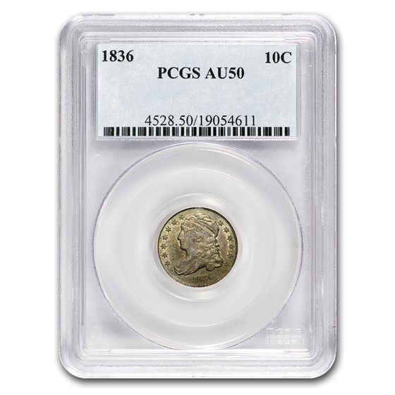 1836 Capped Bust Dime AU-50 PCGS 1836 Capped Bust Dime AU-50 PCGS