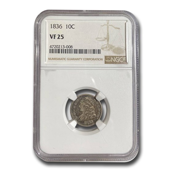 1836 Capped Bust Dime VF-25 NGC 1836 Capped Bust Dime VF-25 NGC