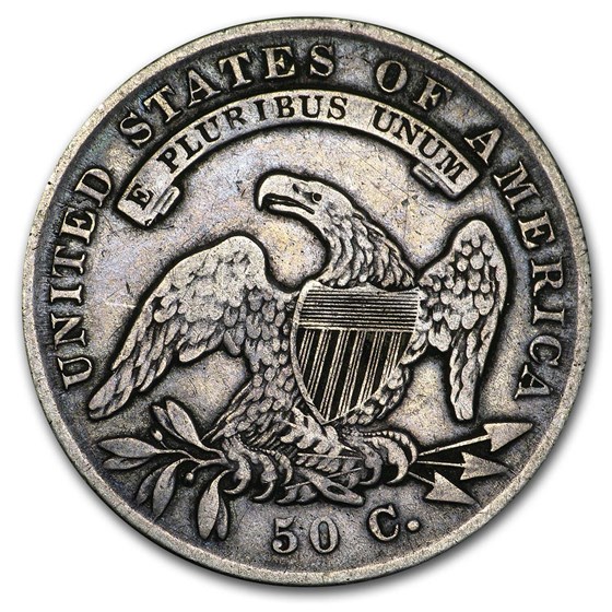 1836 Capped Bust Half Dollar Lettered Edge VF Silver Coins and Bars