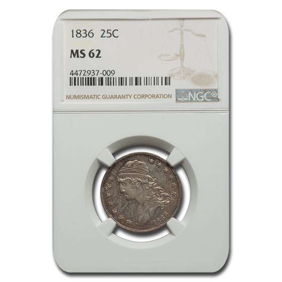 1836 Capped Bust Quarter MS-62 NGC 1836 Capped Bust Quarter MS-62 NGC