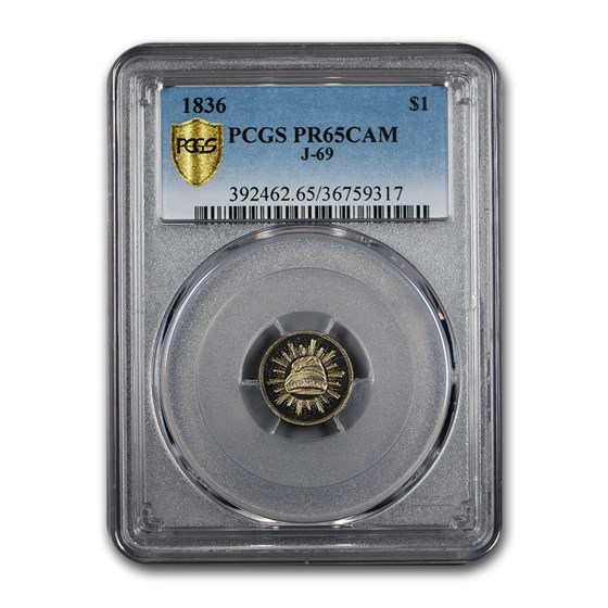 1836 Liberty Cap Dollar Pattern PR-65 Cameo PCGS (J-69) 1836 Liberty Cap Dollar Pattern PR-65 Cameo PCGS (J-69)