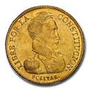 1836-Pts Bolivia Gold 8 Scudos Bolivar MS-62 NGC