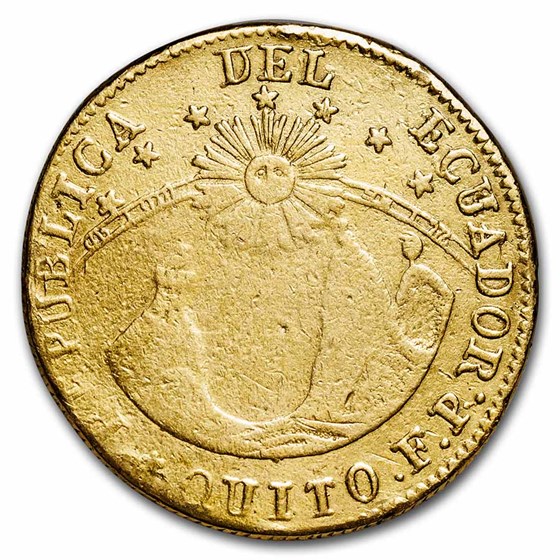 Buy 1836QUITO Ecuador Gold 4 Escudos XFDetails (ExJewelry) APMEX