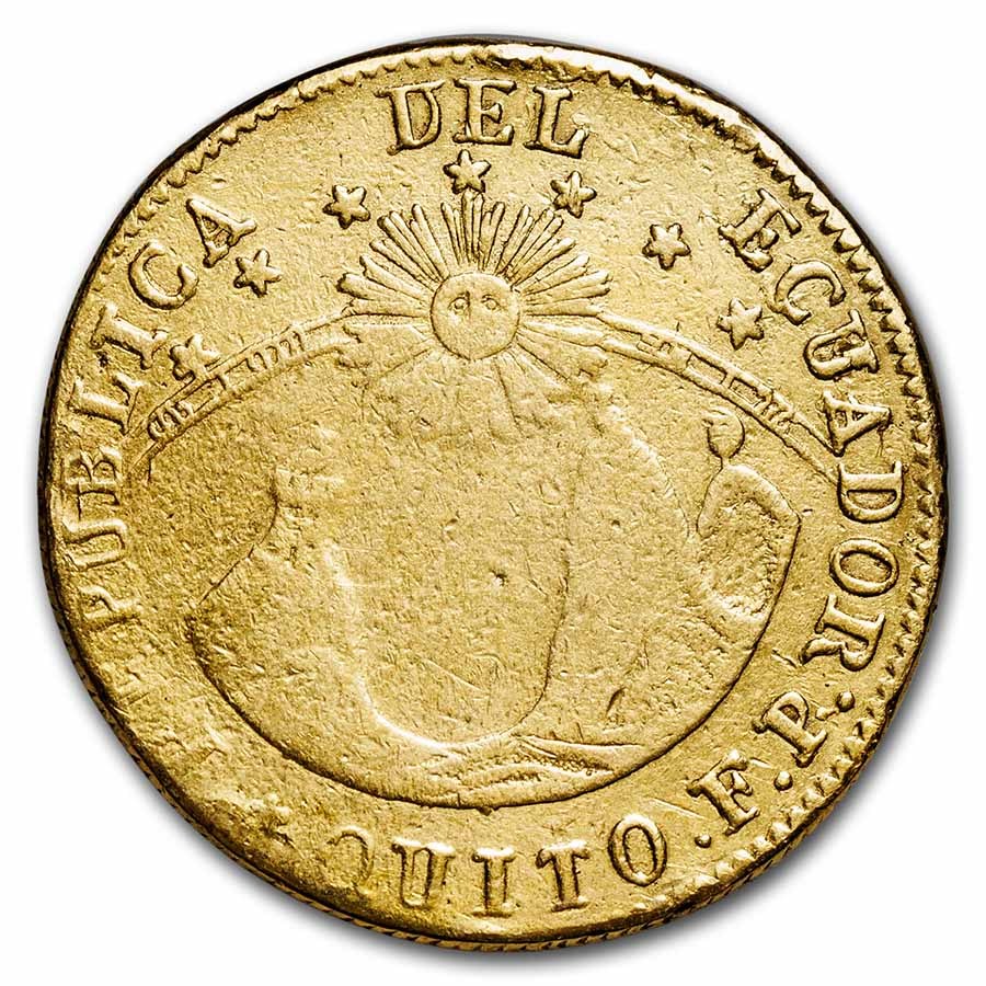 Buy 1836-QUITO Ecuador Gold 4 Escudos XF-Details (Ex-Jewelry) | APMEX