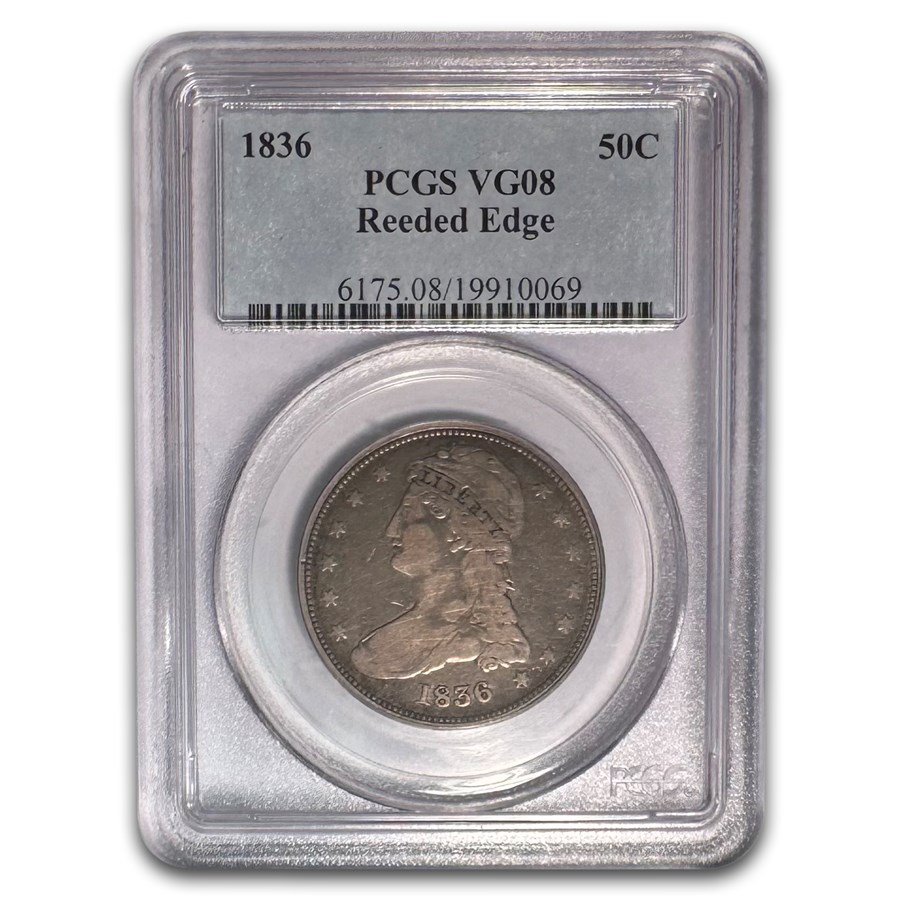 1836 Reeded Edge Half Dollar VG-8 PCGS