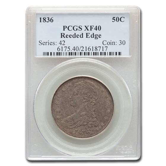 1836 Reeded Edge Half Dollar XF-40 PCGS 1836 Reeded Edge Half Dollar XF-40 PCGS