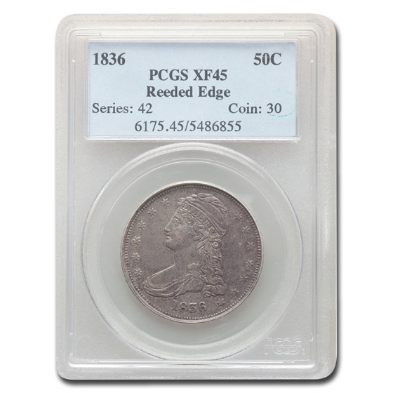 1836 Reeded Edge Half Dollar XF-45 PCGS 1836 Reeded Edge Half Dollar XF-45 PCGS
