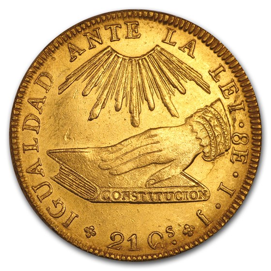 1836 SO IJ Republic of Chile Gold 8 Escudos AU (Cleaned) 1836 SO IJ Republic of Chile Gold 8 Escudos AU (Cleaned)