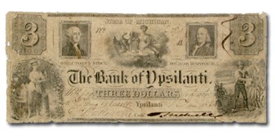 1836 The Bank of Ypsilanti, MI $3 MI-465 Fine 1836 The Bank of Ypsilanti, MI $3 MI-465 Fine
