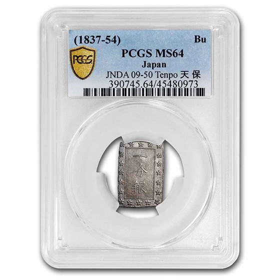1837-1854 Japan Silver Bu Rectangular MS-64 PCGS 1837-1854 Japan Silver Bu Rectangular MS-64 PCGS