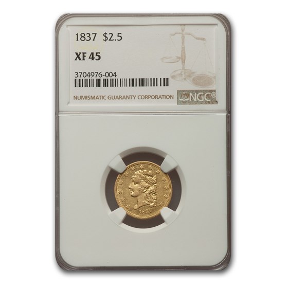 1837 $2.50 Classic Head Eagle XF-45 NGC 1837 $2.50 Classic Head Eagle XF-45 NGC