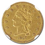 1837 $2.50 Classic Head Gold Quarter Eagle AU-53 NGC