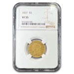 1837 $5 Classic Head Half Eagle VF-35 NGC