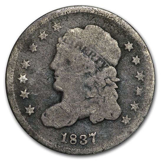 1837 Capped Bust Half Dime Large 5¢ VG 1837 Capped Bust Half Dime Large 5¢ VG