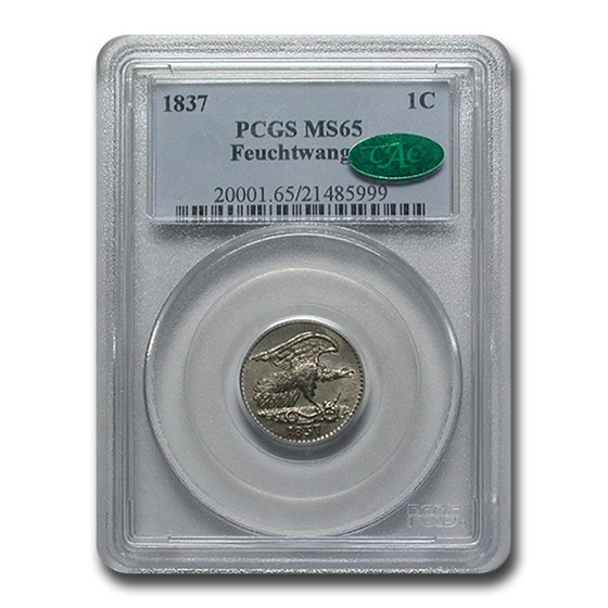 1837 Feuchtwanger One Cent Hard Times Token MS-65 PCGS CAC 1837 Feuchtwanger One Cent Hard Times Token MS-65 PCGS CAC