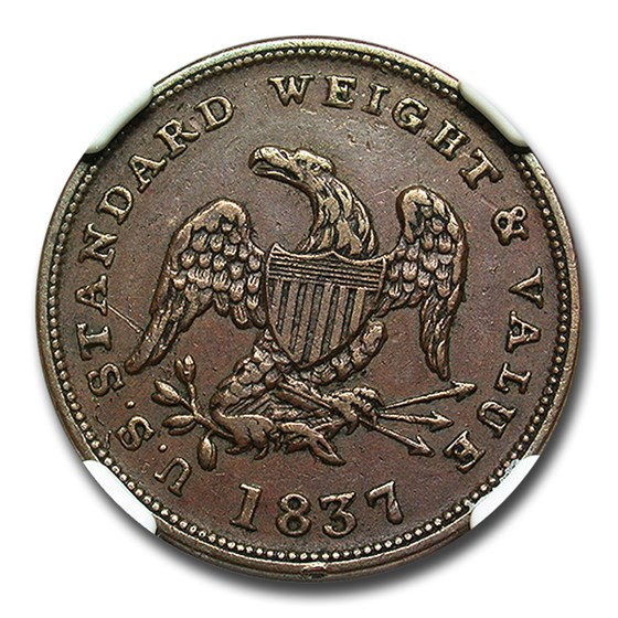 1837 Hard Times Token AU-50 NGC ( Half Cent of Copper, HT-73) 1837 Hard Times Token AU-50 NGC ( Half Cent of Copper, HT-73)