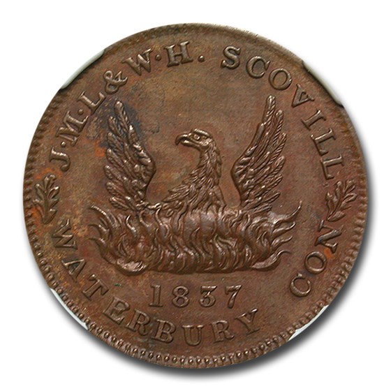 1837 J.M.L & W.H. Scovill Waterbury Token MS-63 NGC (BN, HT-105) 1837 J.M.L & W.H. Scovill Waterbury Token MS-63 NGC (BN, HT-105)