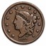 1837 Large Cent Head of 1838 Beaded Cord VF