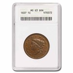 1837 Large Cent MS-63 ANACS (Head of 1838)