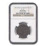1837 Large Cent MS-66 NGC (Brown, Medium Let., Head of 36, N-13)