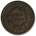 1837 Large Cent Plain Cord, Sm Letters Fine