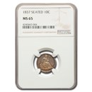 1837 Liberty Seated Dime MS-65 NGC (Large Date)
