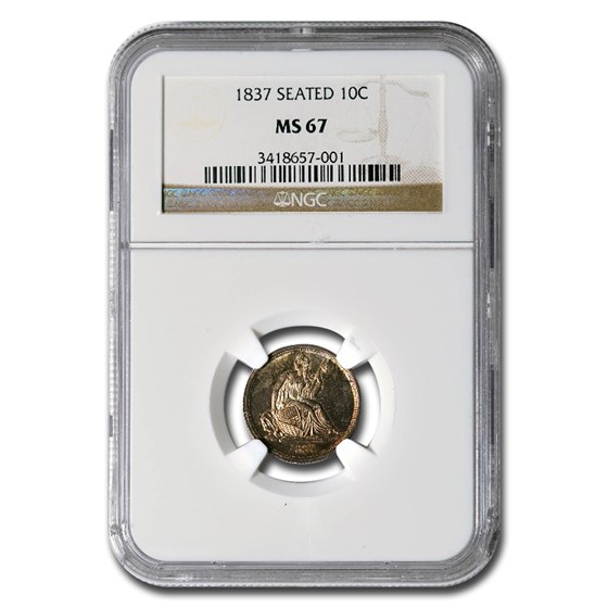 1837 Liberty Seated Dime MS-67 NGC 1837 Liberty Seated Dime MS-67 NGC