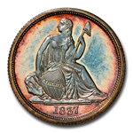 1837 Liberty Seated Dime PF-65 NGC (Large Date)