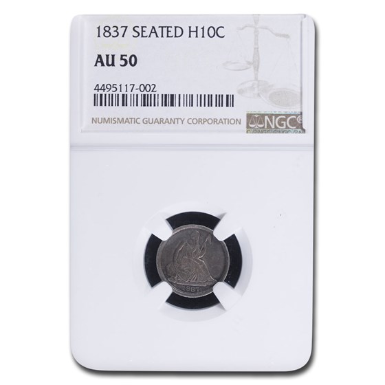 1837 Liberty Seated Half Dime AU-50 NGC (Large Date) 1837 Liberty Seated Half Dime AU-50 NGC (Large Date)