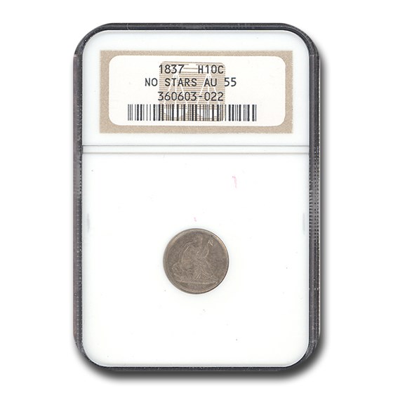 1837 Liberty Seated Half Dime AU-55 NGC 1837 Liberty Seated Half Dime AU-55 NGC