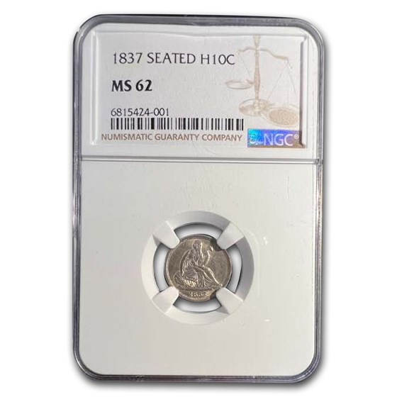 1837 Liberty Seated Half Dime MS-62 NGC 1837 Liberty Seated Half Dime MS-62 NGC