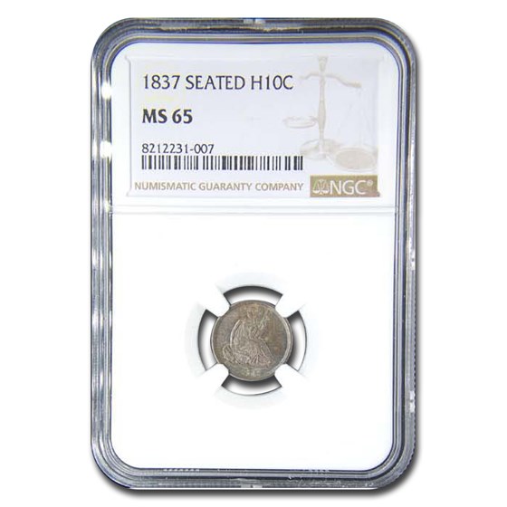 1837 Liberty Seated Half Dime MS-65 NGC 1837 Liberty Seated Half Dime MS-65 NGC