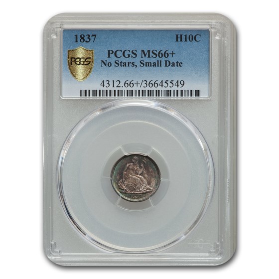 1837 Liberty Seated Half Dime MS-66+ PCGS (No Stars, Small Date) 1837 Liberty Seated Half Dime MS-66+ PCGS (No Stars, Small Date)