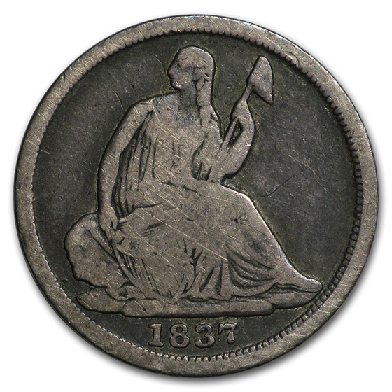 1837 Liberty Seated Half Dime Small Date VG 1837 Liberty Seated Half Dime Small Date VG