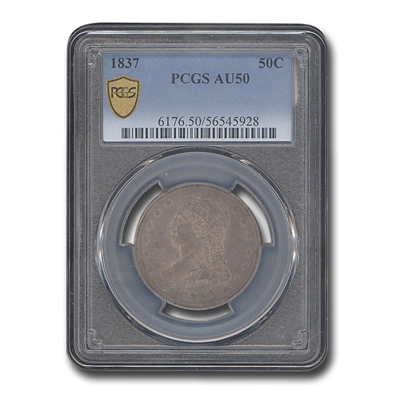 1837 Reeded Edge Half Dollar AU-50 PCGS