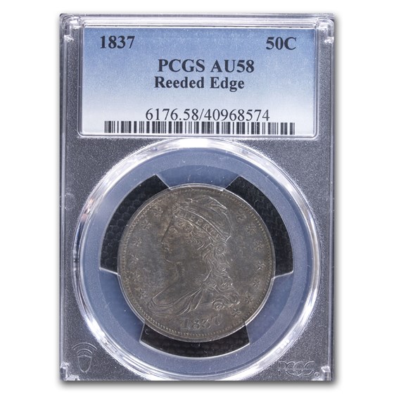 1837 Reeded Edge Half Dollar AU-58 PCGS 1837 Reeded Edge Half Dollar AU-58 PCGS