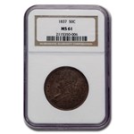 1837 Reeded Edge Half Dollar MS-61 NGC
