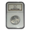 1837 Reeded Edge Half Dollar MS-62 NGC