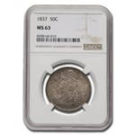 1837 Reeded Edge Half Dollar MS-63 NGC