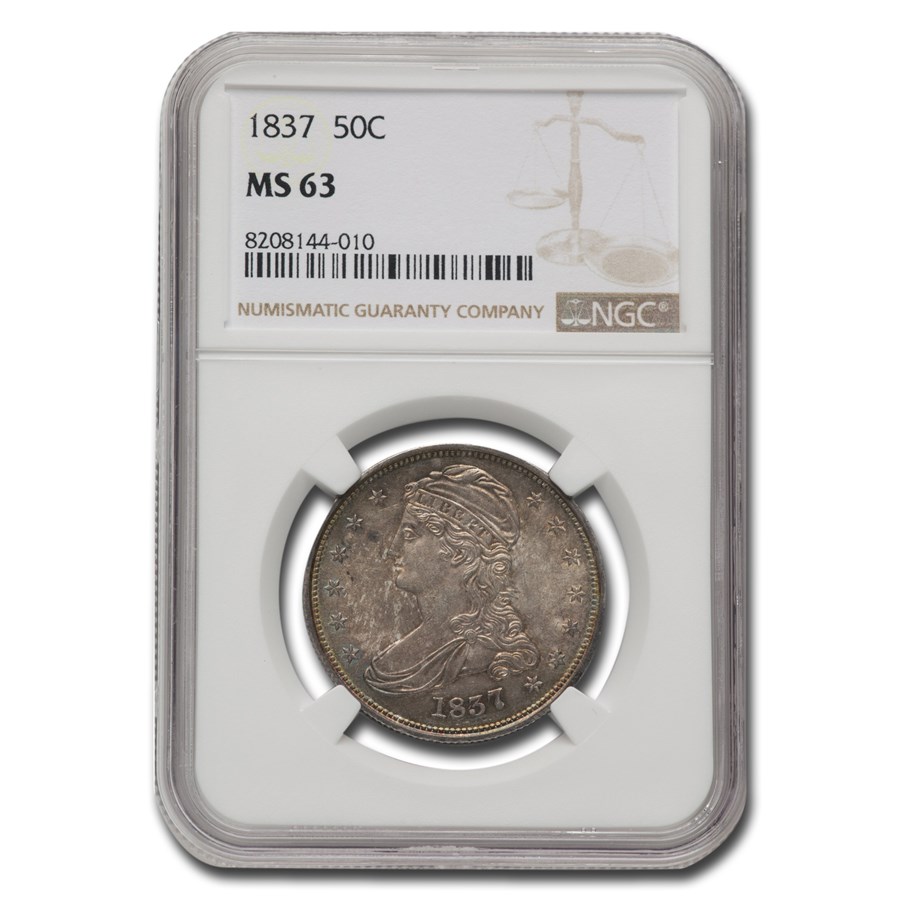 1837 Reeded Edge Half Dollar MS-63 NGC