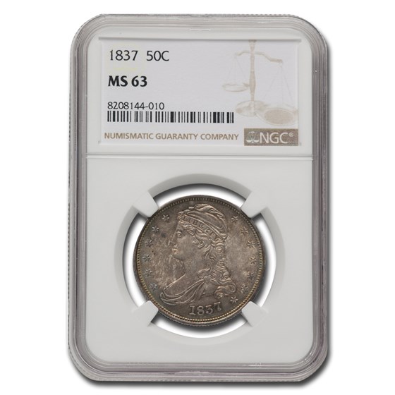 1837 Reeded Edge Half Dollar MS-63 NGC 1837 Reeded Edge Half Dollar MS-63 NGC