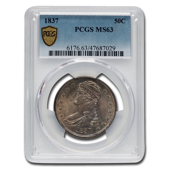 1837 Reeded Edge Half Dollar MS-63 PCGS 1837 Reeded Edge Half Dollar MS-63 PCGS