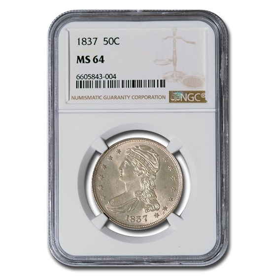 1837 Reeded Edge Half Dollar MS-64 NGC 1837 Reeded Edge Half Dollar MS-64 NGC