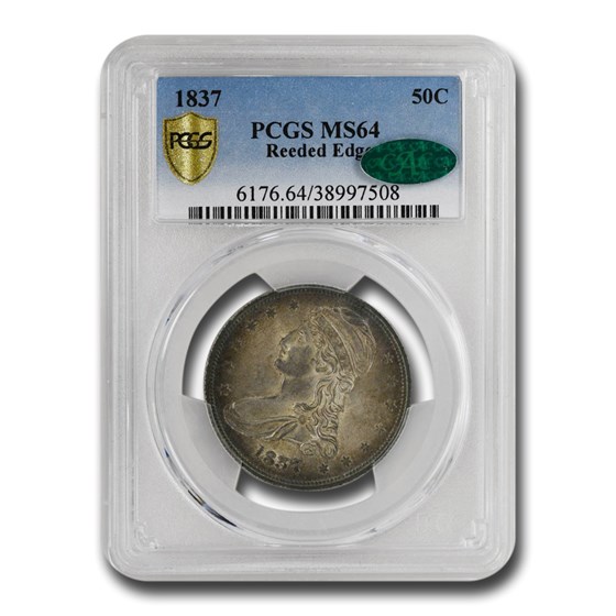 1837 Reeded Edge Half Dollar MS-64 PCGS CAC 1837 Reeded Edge Half Dollar MS-64 PCGS CAC