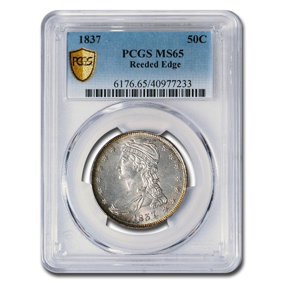 1837 Reeded Edge Half Dollar MS-65 PCGS
