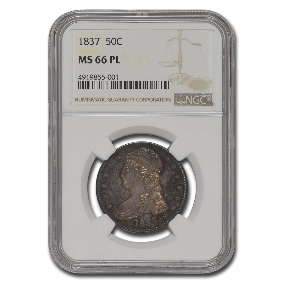 1837 Reeded Edge Half Dollar MS-66 NGC (PL)