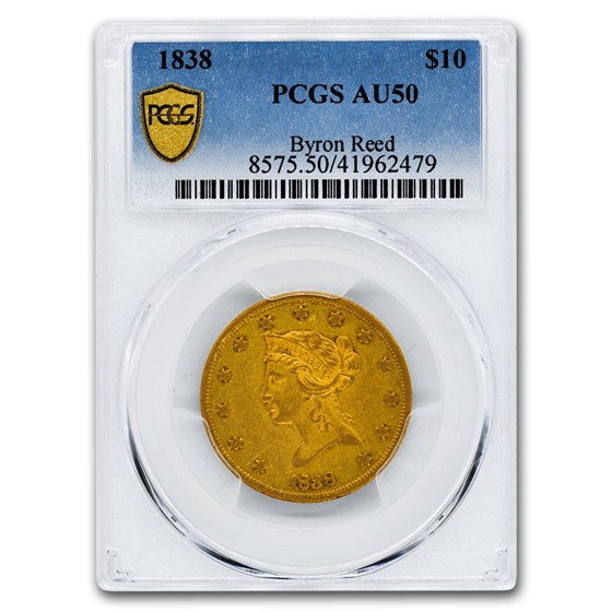 1838 $10 Liberty Gold Eagle AU-50 PCGS 1838 $10 Liberty Gold Eagle AU-50 PCGS